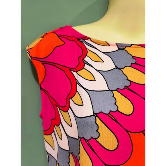 Donna Morgan Vibrant Color Sleeveless Knee Length Shift Dress, Multicolor Sz 4 - Picture 2 of 5